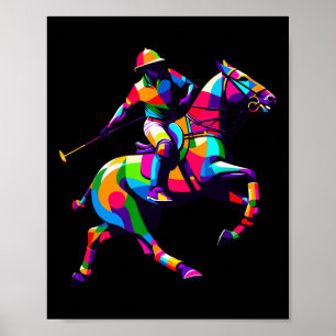 Pop Art Polo hästar Equestrian Ho Poster