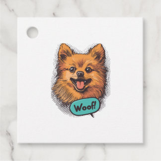 Pop Art Pomeranian - Retroserieteckning Hund Gåvor Etiketter