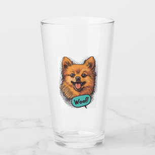 Pop Art Pomeranian - Retroserieteckning Hund Glaskopp