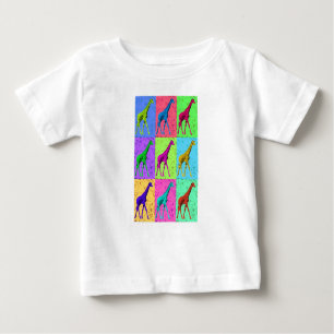 Pop Art Popart Walking Giraffe Multi-Färg T-shirt