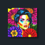 Pop art porträtt canvastryck<br><div class="desc">Ljus,  vibrerande,  popart porträtt</div>