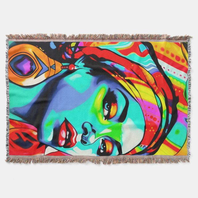 Pop Art Porträtt Filt (Framsidan)