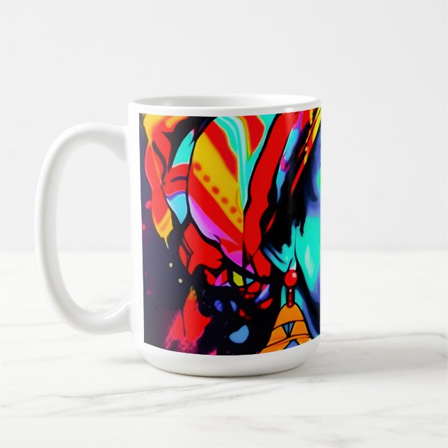 Pop Art Porträtt Kaffemugg (Vänster)