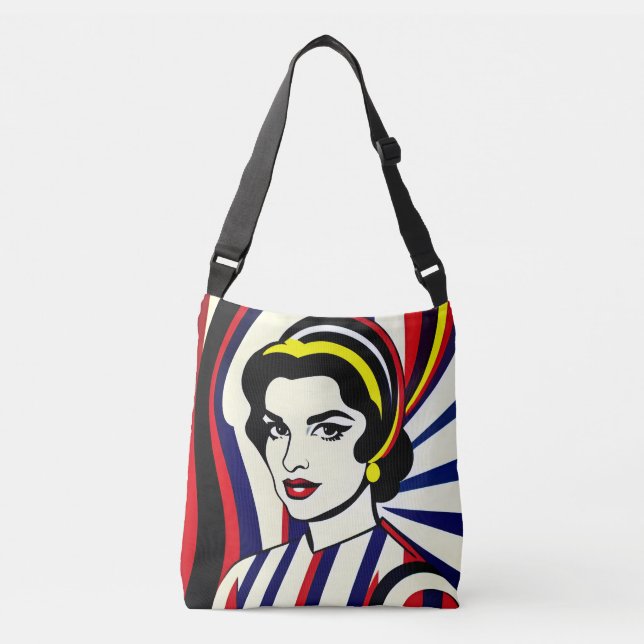 Pop Art Porträtt Kor-Body Tote Axelväska (Framsida)