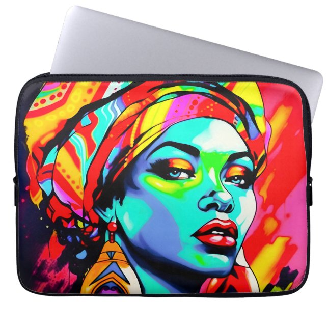 Pop Art Porträtt Laptop Fodral (Framsidan)