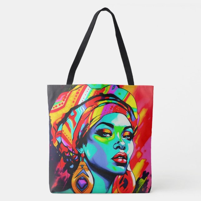 Pop Art Porträtt Tygkasse (Framsida)