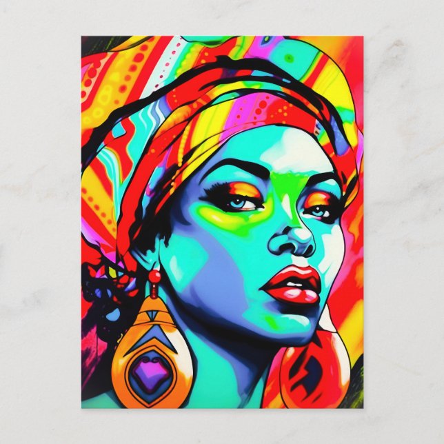 Pop Art Porträtt Vykort (Framsida)