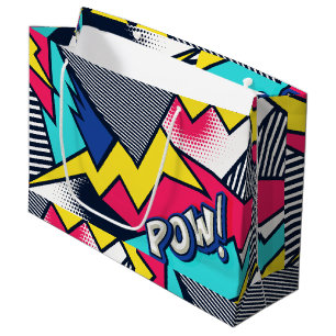 Pop Art Pow! Mönster i Magenta, blått och svart