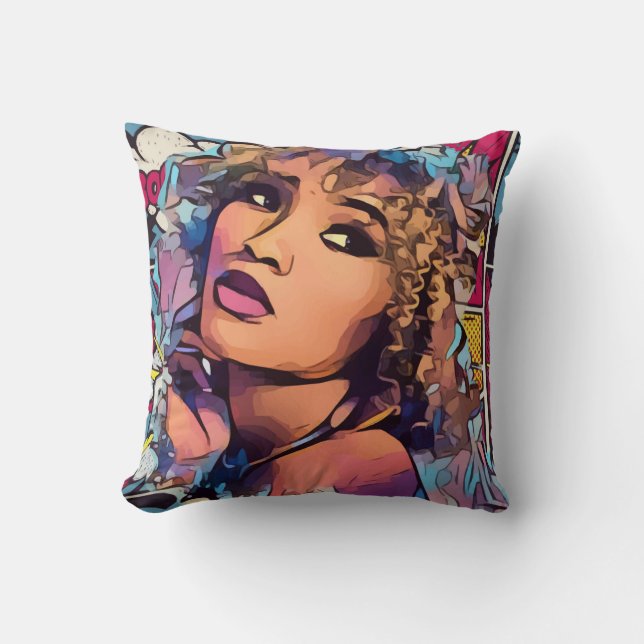 Pop Art PrincessThrow-kudde Kudde (Framsida)