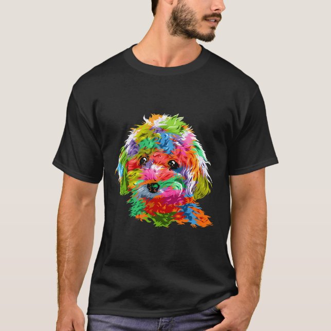 Pop Art Pudel T Shirt (Framsida)