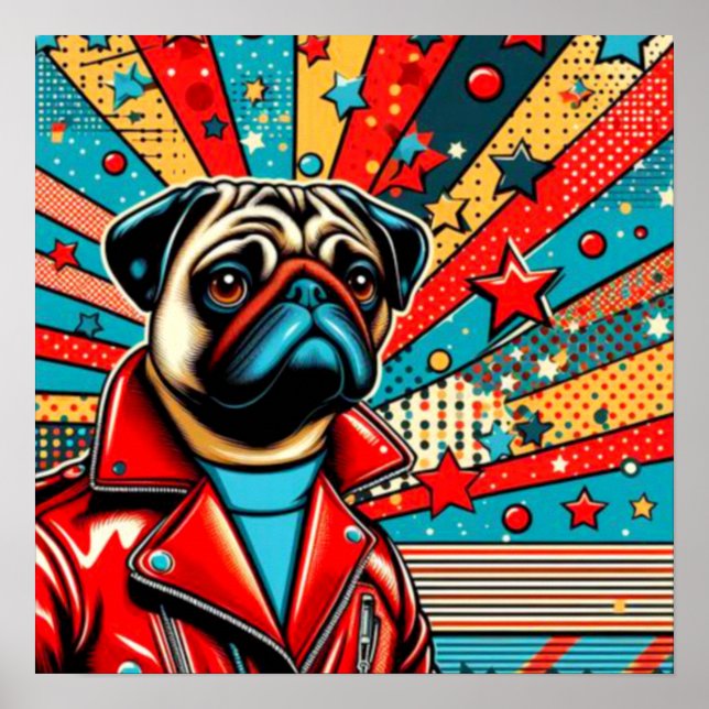 POP ART PUG 4 POSTER (Framsidan)