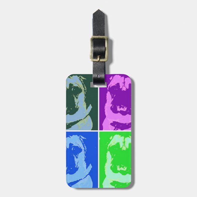 Pop Art Pug Bagagebricka (Vertikal Framsida)