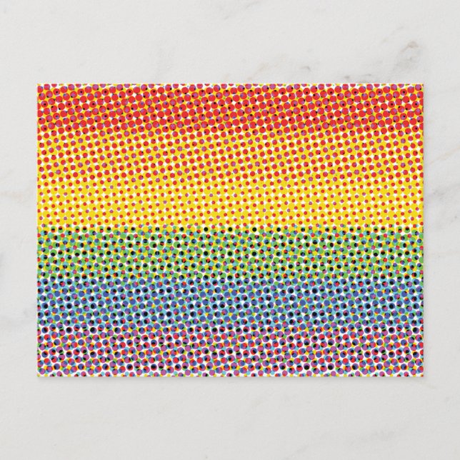 Pop Art Rainbow Flagga Vykort (Framsida)