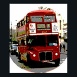 Pop Art Red London Buss Poster<br><div class="desc">Travel Art Photos of Symbols of World's Berömd Capital Cities - Symbols of London: Routemaster Buss Pop Art Image - Londons stads historiska ikoner</div>