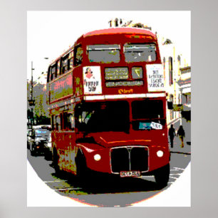 Pop Art Red London Buss Poster