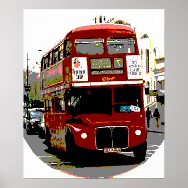 Pop Art Red London Buss Poster (Framsidan)