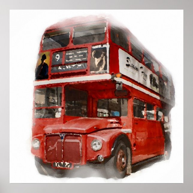 Pop Art Red London Buss Poster (Framsidan)