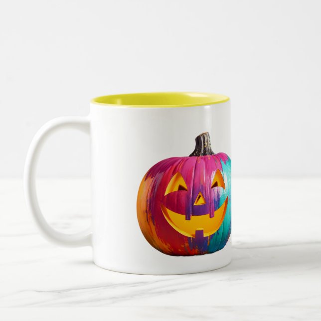 Pop Art Regnbågs Pumpa Mugg (Vänster)