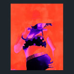 Pop Art Retro Hippy Chic Boho Artworks Girl Poster<br><div class="desc">Chic av poppkonsretro hippy boho konstverksflicka med hatt i polka dot bikini poster. Bright lila och orange färg. Fotokonst. Modern vintage,  coola. Leta efter matchande produkter i min butikssamling. Upphovsrätt Marg Seregelyi Fotography.</div>