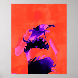 Pop Art Retro Hippy Chic Boho Artworks Girl Poster