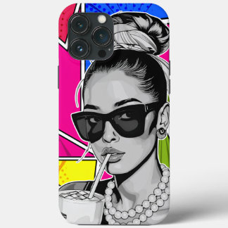 Pop Art Retrô Mulher Fashion Preto e Branco