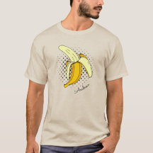 Pop Art Retro Peeled Banana Fruit