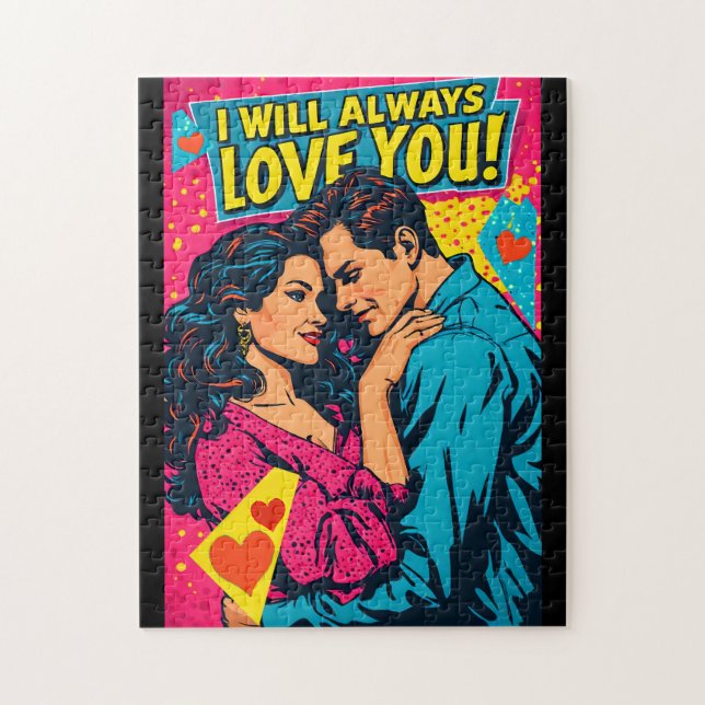 Pop Art Retro Romantik Serietidningar Färgglad Rom Pussel (Vertikal)