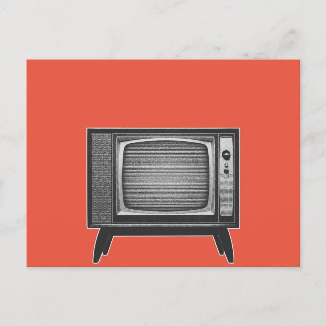 Pop Art Retro TV-sett Postkort Vykort (Framsida)