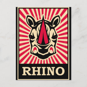 Pop Art Rhinoceros Vykort