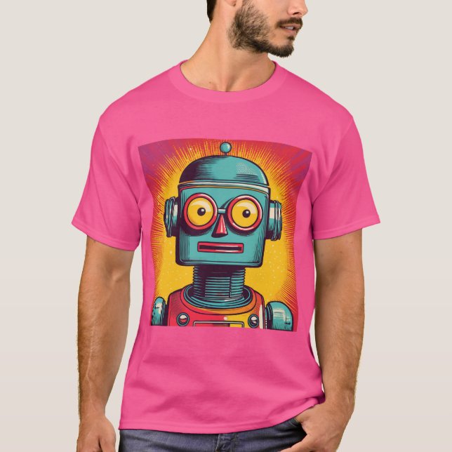 Pop Art Robot T Shirt (Framsida)