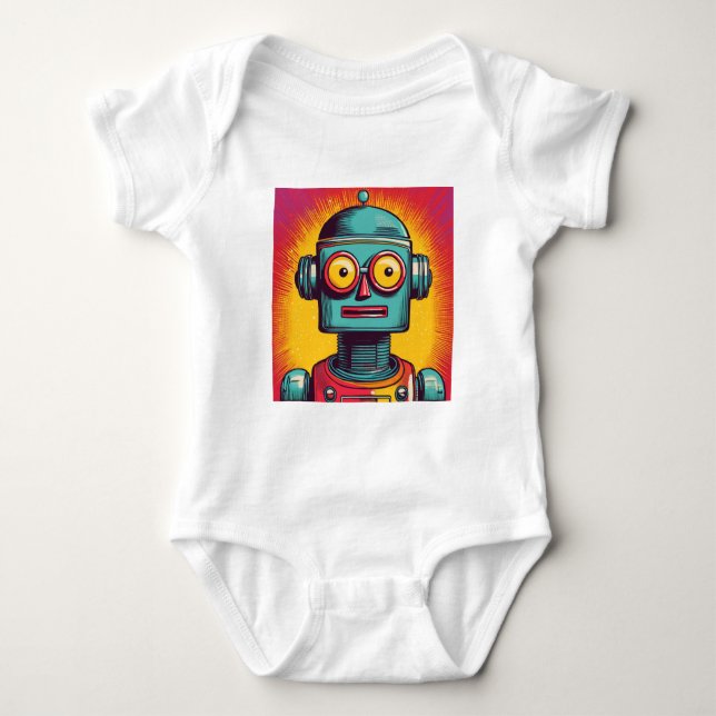 Pop Art Robot T Shirt (Framsida)