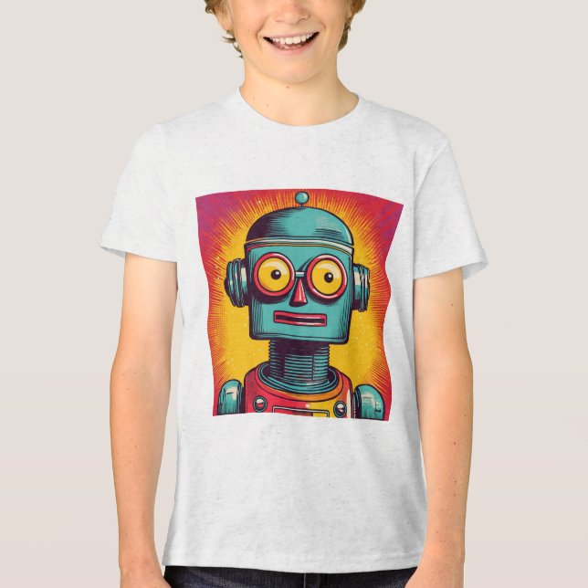 Pop Art Robot T Shirt (Framsida)
