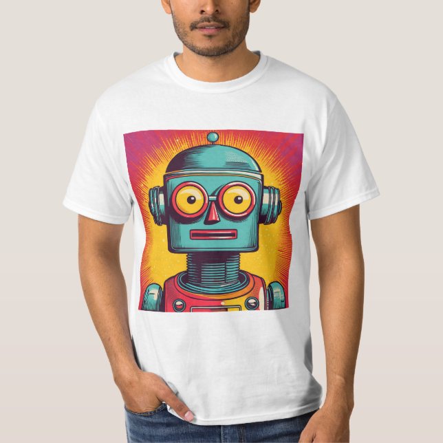 Pop Art Robot T Shirt (Framsida)