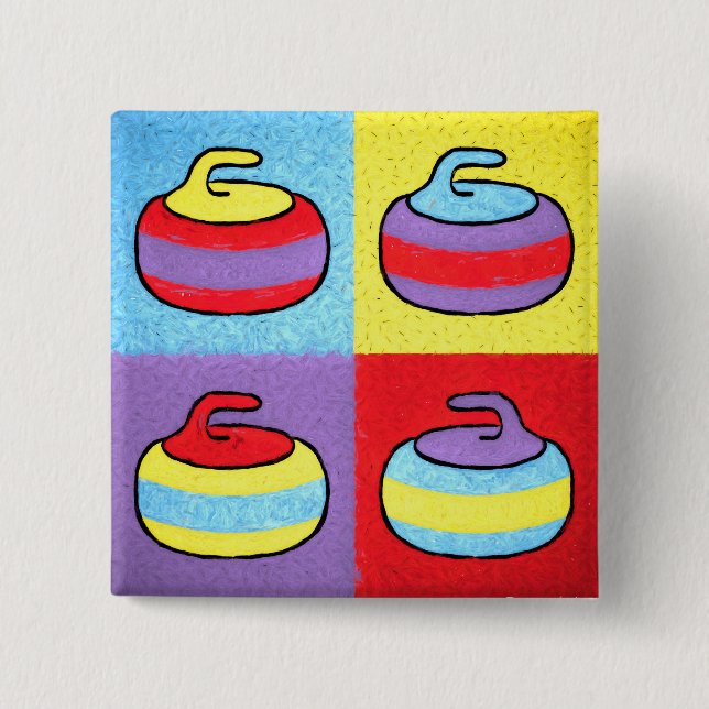 Pop Art Rocks Curling Design Knapp (Framsida)