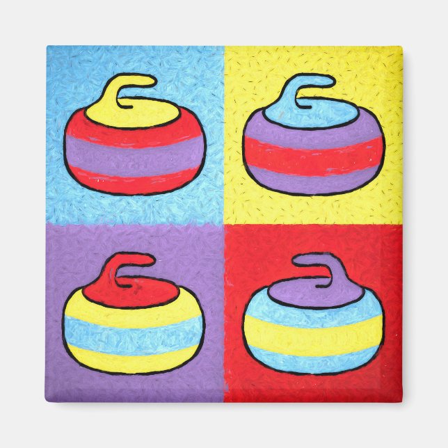 Pop Art Rocks Curling Design Magnet (Framsidan)