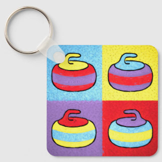 Pop Art Rocks Curling Design Nyckelring
