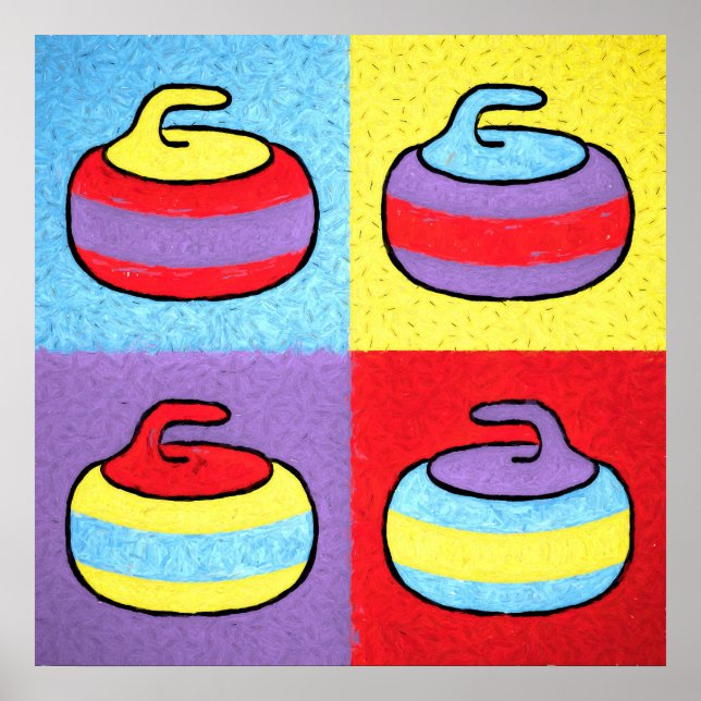 Pop Art Rocks Curling Design Poster (Framsidan)