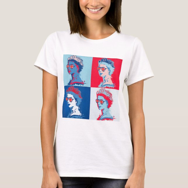 Pop art roligt HM Queen T Shirt (Framsida)