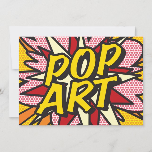 POP ART-Roligt Retro Tecknad Bok-popup-bild Inbjudningar (Framsida)