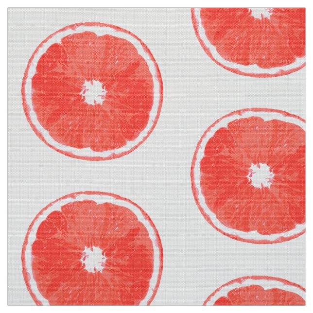 Pop Art Rosa Grapefruit-segment - vit bakgrund Tyg (Provkarta)