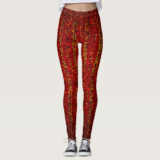 "Pop Art Rouge: Mörk Red Dam Leggings" Leggings