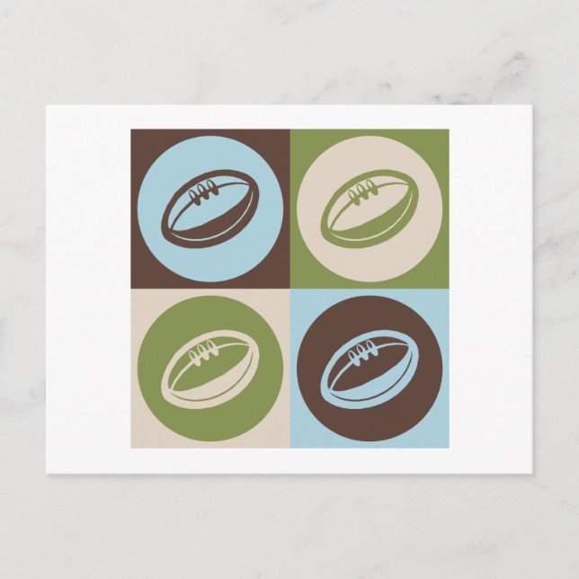 Pop Art Rugby Vykort (Framsida)