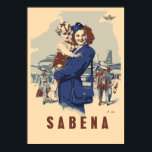 Pop art Sabena Ex Belgium Airlines Poster<br><div class="desc">Tillgängliga standardstorlekar (i tum eller cm), kontakta oss. Egenvektorpogrens arbete i fyra färg inspirerades av ett vykort för vintage från Sabena, som var Belgiens nationalflygbolag mellan 1923 och 2001, tills det gick i konkurs. Obs! Detta är ett nyskapat verk, inte en reproduktion. Det typsnitt som gör namn Sabena är inte...</div>