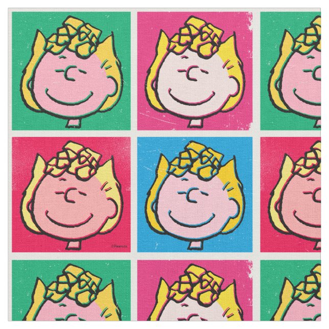 Pop Art Sally | Mod till Mönster Tyg (Närbild)