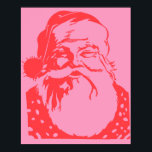 Pop art Santa rosa Red Poster<br><div class="desc">Grund lämnat design från vår populära fyra jultomtedel poster design.</div>