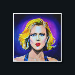 Pop Art Scarlett Johansson Porträtt Canvastryck<br><div class="desc">Porträtt i Scarlett Johansson i Pop Art stil. Den ursprungliga målningen gjordes i akrylar på arbetsytan 20 x 20.</div>