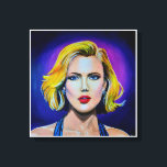 Pop Art Scarlett Johansson Porträtt Canvastryck<br><div class="desc">Porträtt i Scarlett Johansson i Pop Art stil. Den ursprungliga målningen gjordes i akrylar på arbetsytan 20 x 20.</div>
