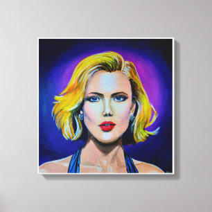 Pop Art Scarlett Johansson Porträtt Canvastryck