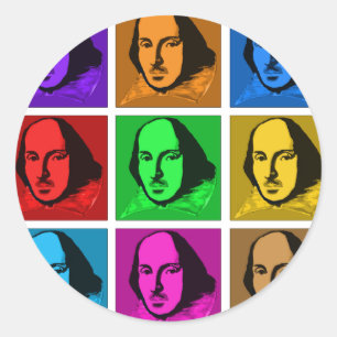 Pop Art Shakespeare Runt Klistermärke