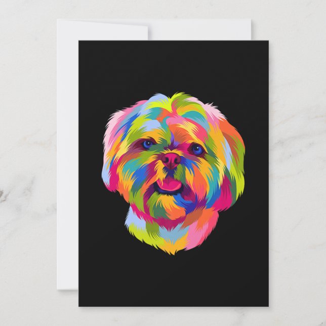 Pop Art Shih Tzu Cute Puppy Owner Tack Kort (Framsida)